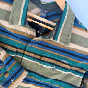 NEW Eddie Bauer Mens Loden Chutes Microfleece Long Sleeve Button Up Shirt XL